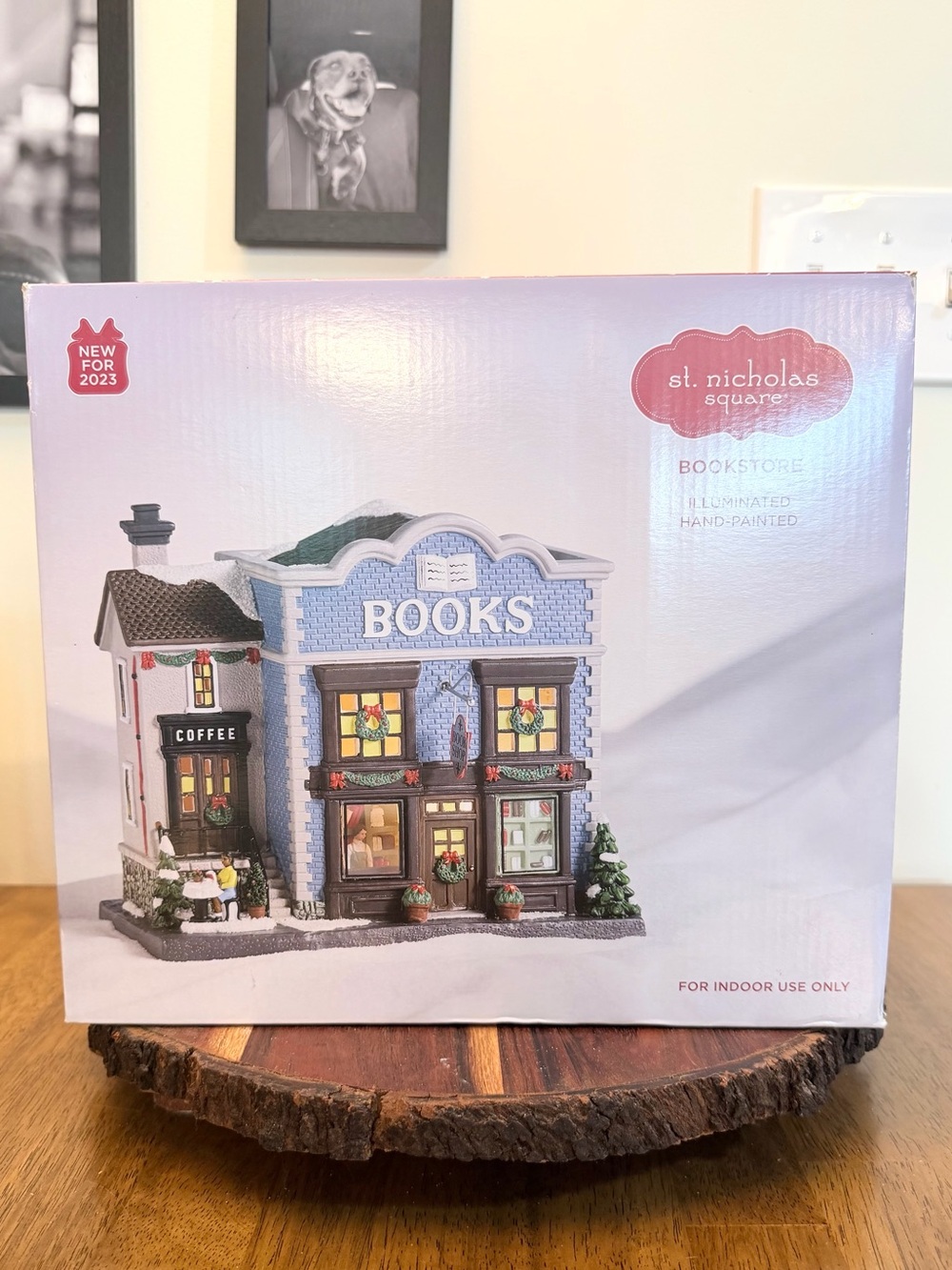 St Nicholas Square Bookstore Christmas Village Lighted 2023 NIB Kohl’s